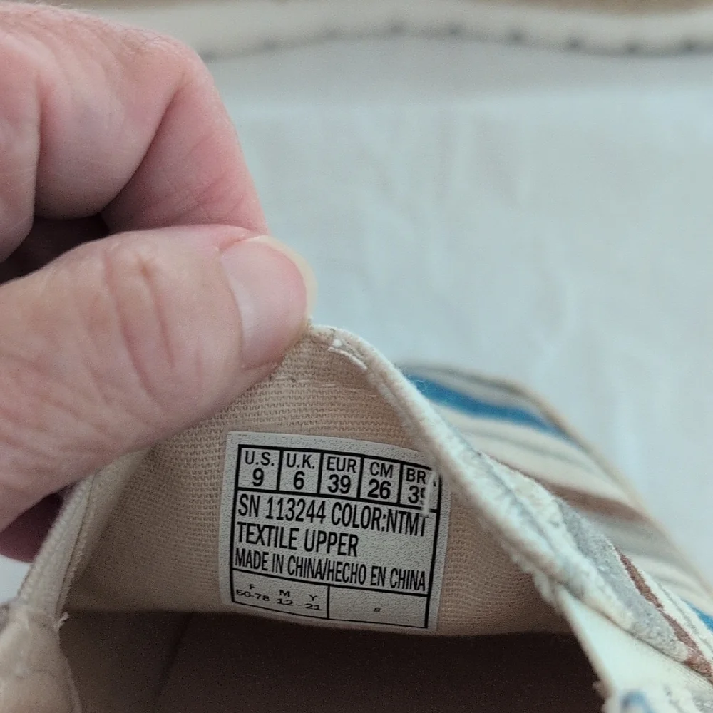 BOBS from Skechers Striped Flats - Blue, Brown, Cream - Picture 4 of 5